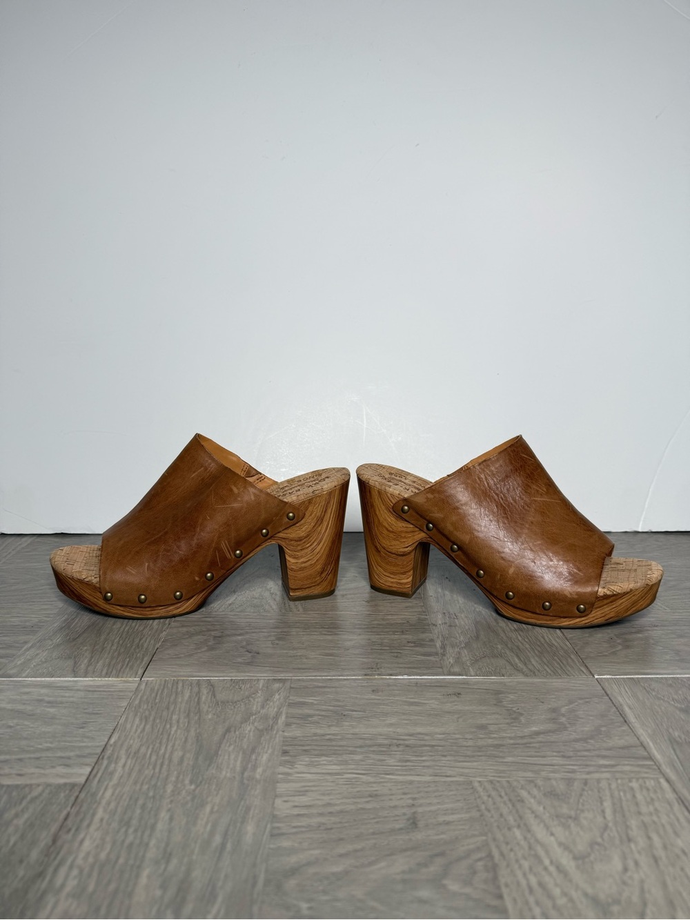 Kork Ease Danika Brown Leather Slip On Heel 10M - Picture 5 of 8